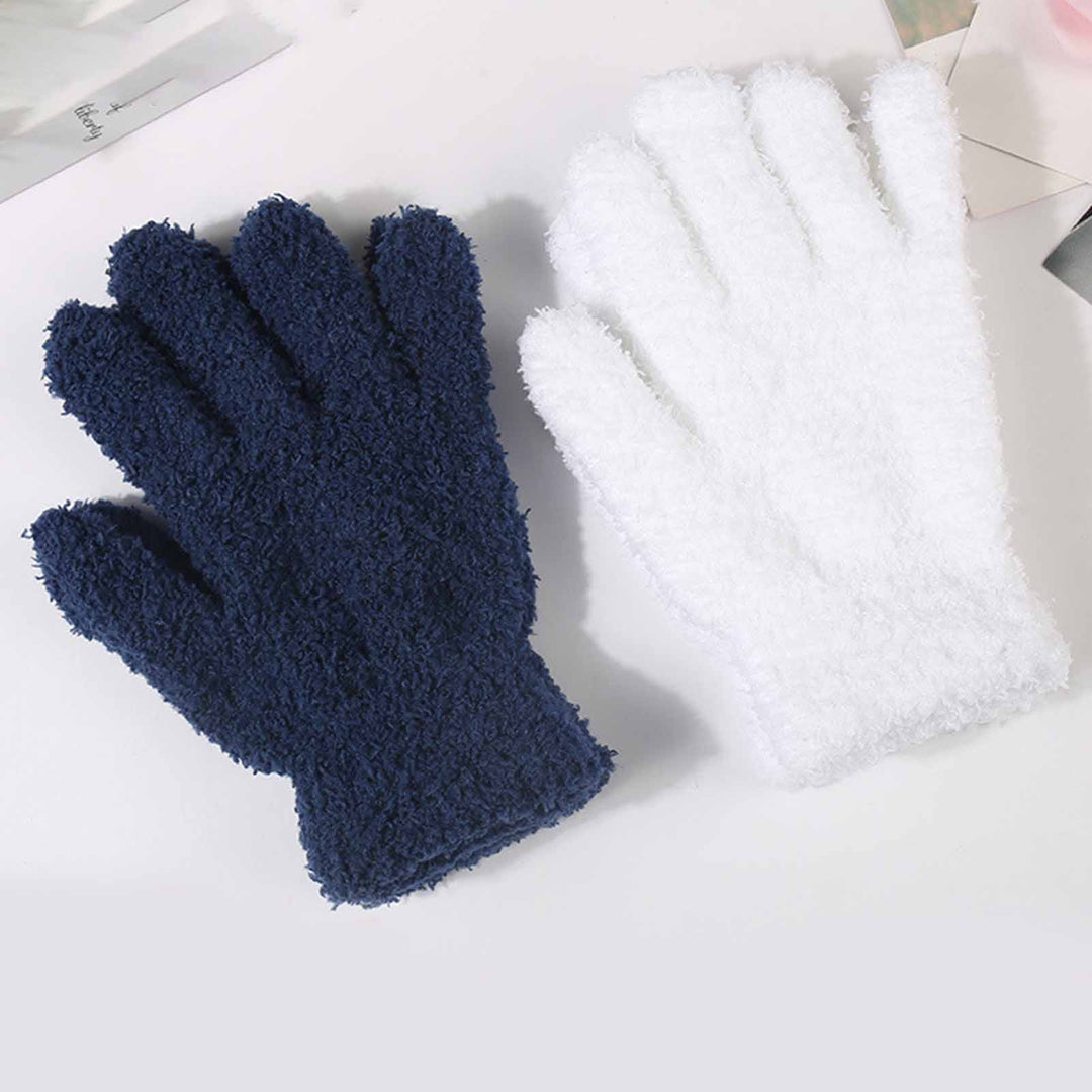 1 Pair Winter Gloves Unisex Coral Fleece Thick Soft Elastic Full Fingers Great Friction Anti-slip Thermal Outdoor Skiing Image 11
