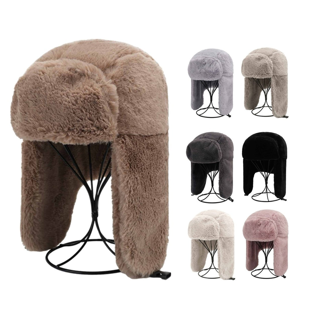 Autumn Winter Women Men Thickened Plush Lei Feng Hat Earflap Design Outdoor Riding Solid Color Warm Casual Hat Image 1