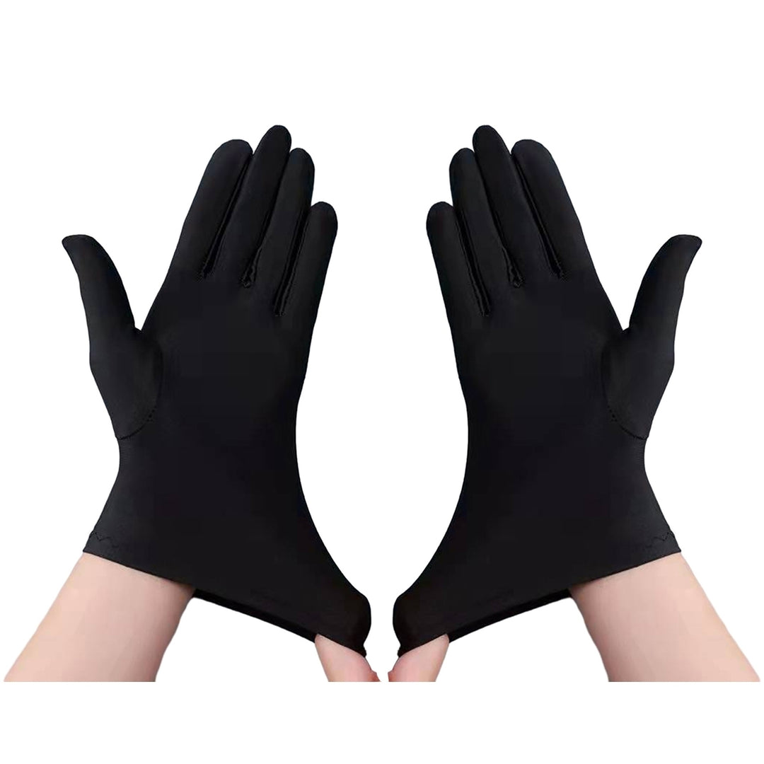 1 Pair Unsiex Winter Gloves Five Fingers Solid Color Elastic Anti-slip Sun Protection Breathable Image 2