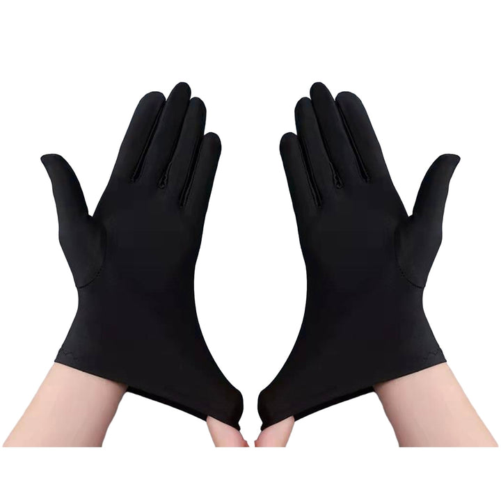 1 Pair Unsiex Winter Gloves Five Fingers Solid Color Elastic Anti-slip Sun Protection Breathable Image 2