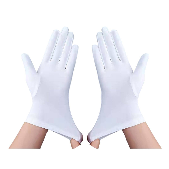 1 Pair Unsiex Winter Gloves Five Fingers Solid Color Elastic Anti-slip Sun Protection Breathable Image 1