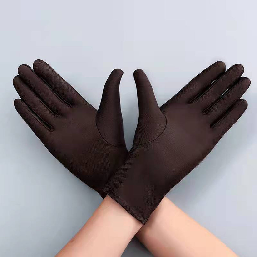 1 Pair Unsiex Winter Gloves Five Fingers Solid Color Elastic Anti-slip Sun Protection Breathable Image 8