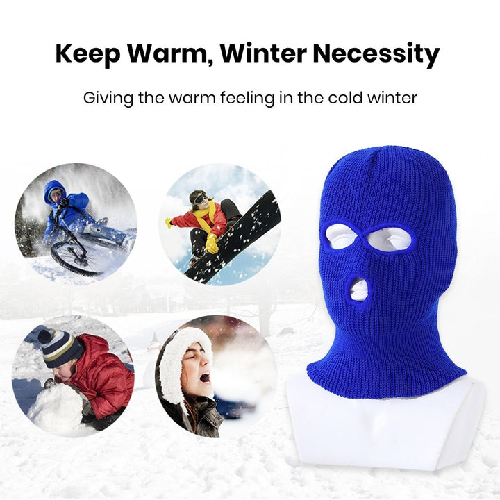 Stretchy Knitted Hat Three-hole Stay Warm Solid Color Comfortable to Wear Wind-Proof Hooded Hat Winter Outdoor Supplies Image 12