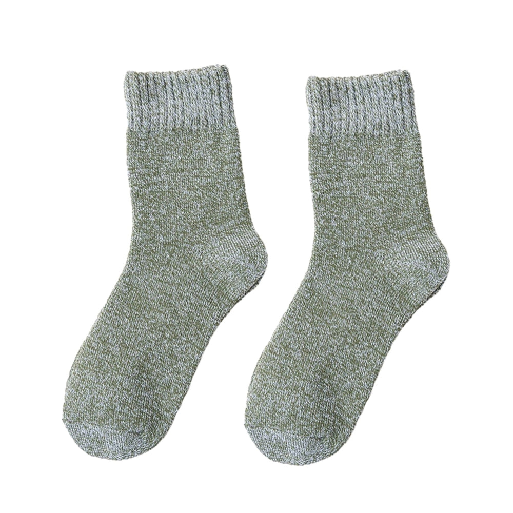1 Pair Men Winter Socks Thick Soft Plush Solid Color Ankle Protection Mid-tube Elastic Anti-slip Image 2