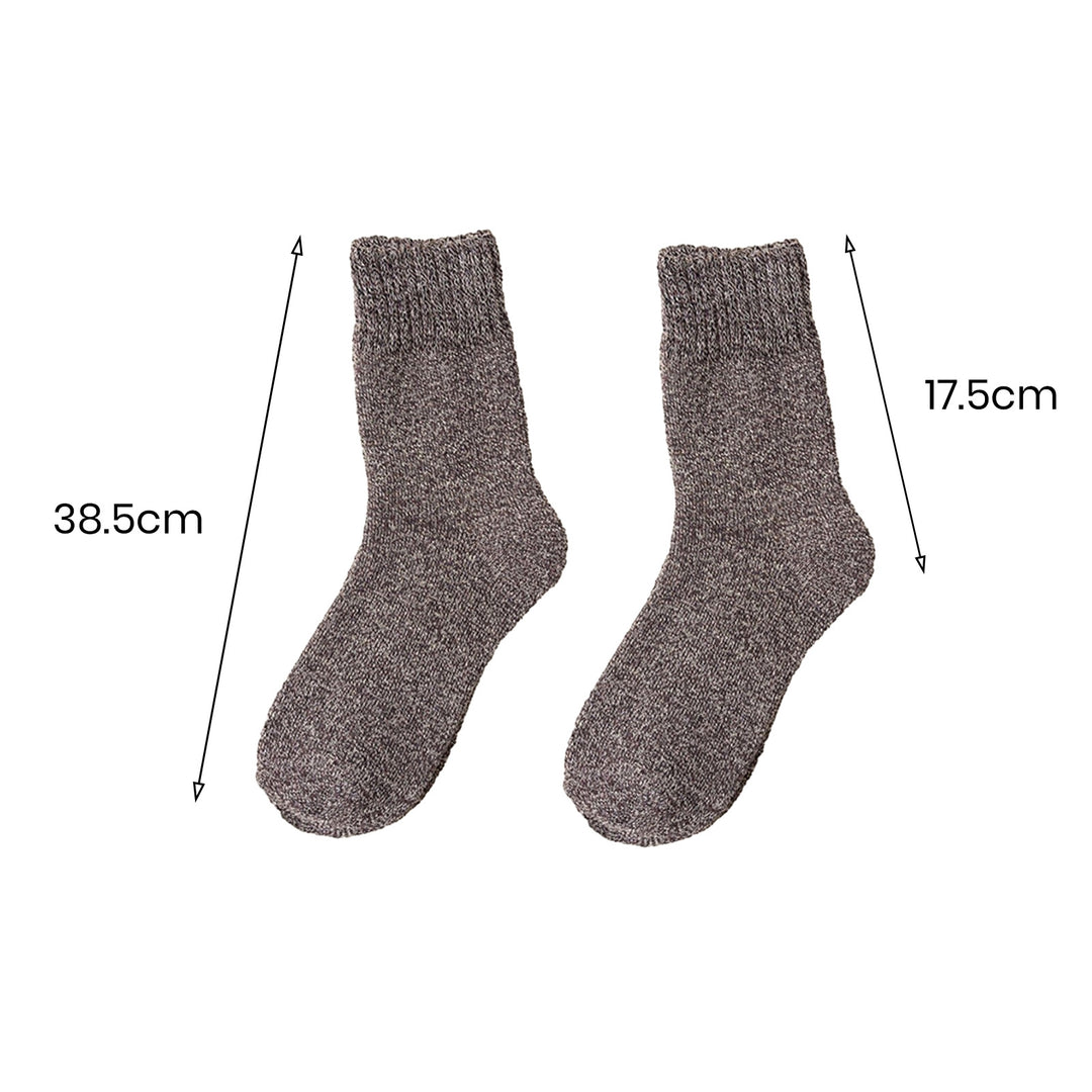 1 Pair Men Winter Socks Thick Soft Plush Solid Color Ankle Protection Mid-tube Elastic Anti-slip Image 10