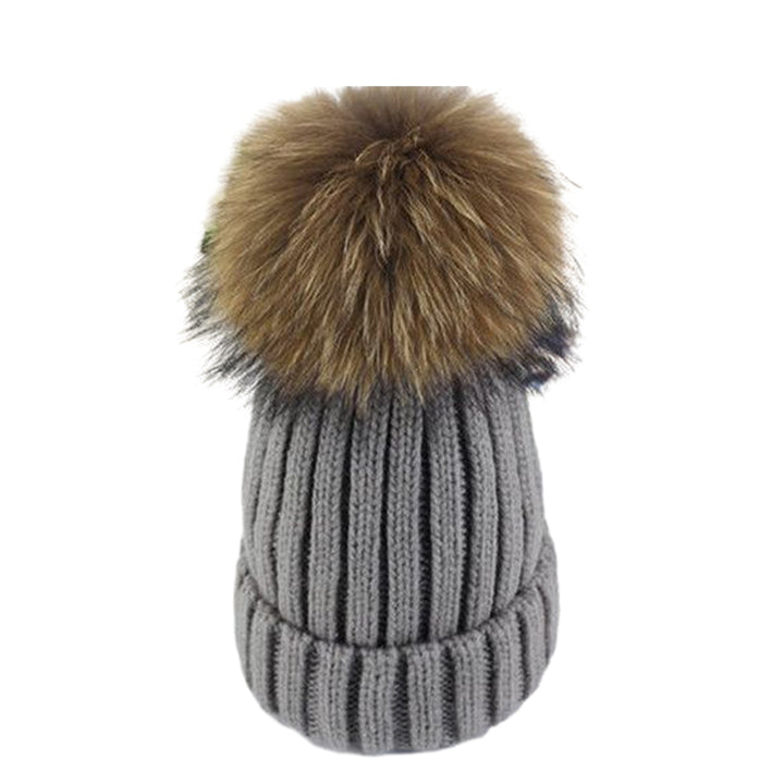 Cozy Oversized Knitted Hat Windproof Thickened Warm Brimless Elastic Fit with Large Fuzzball Knitted Woolen Hat Image 4