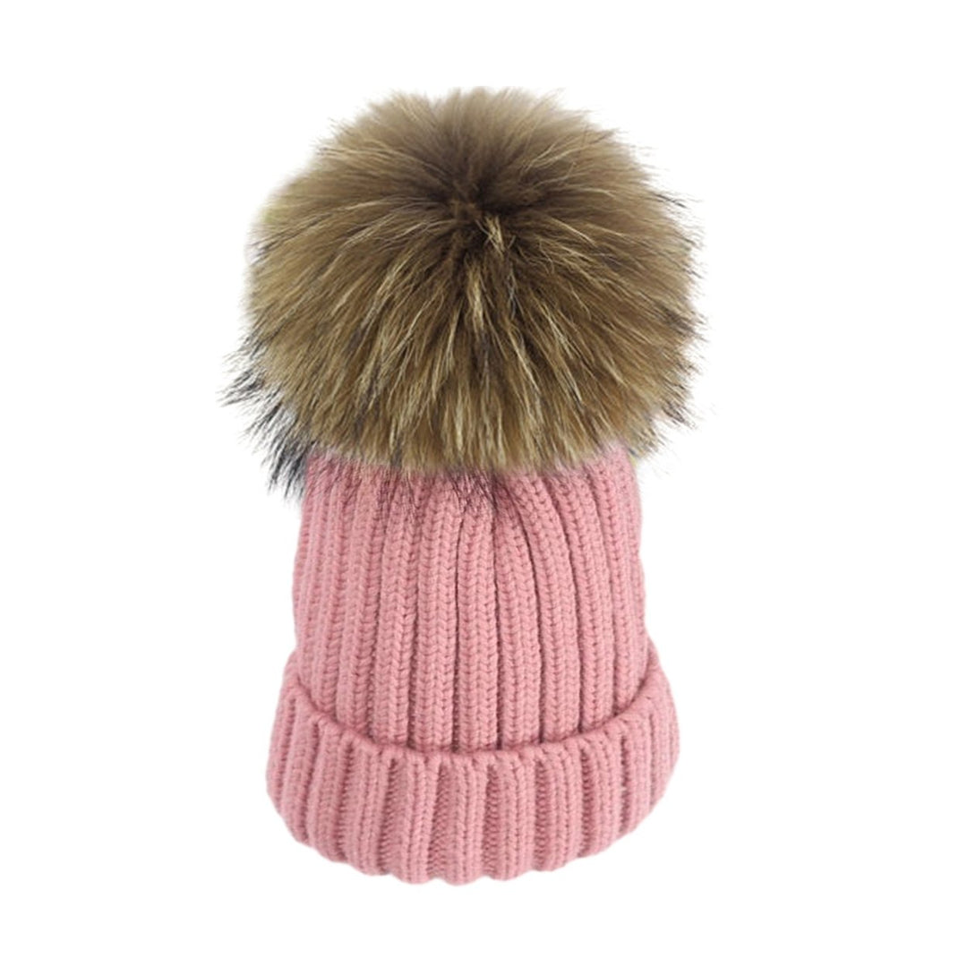 Cozy Oversized Knitted Hat Windproof Thickened Warm Brimless Elastic Fit with Large Fuzzball Knitted Woolen Hat Image 6