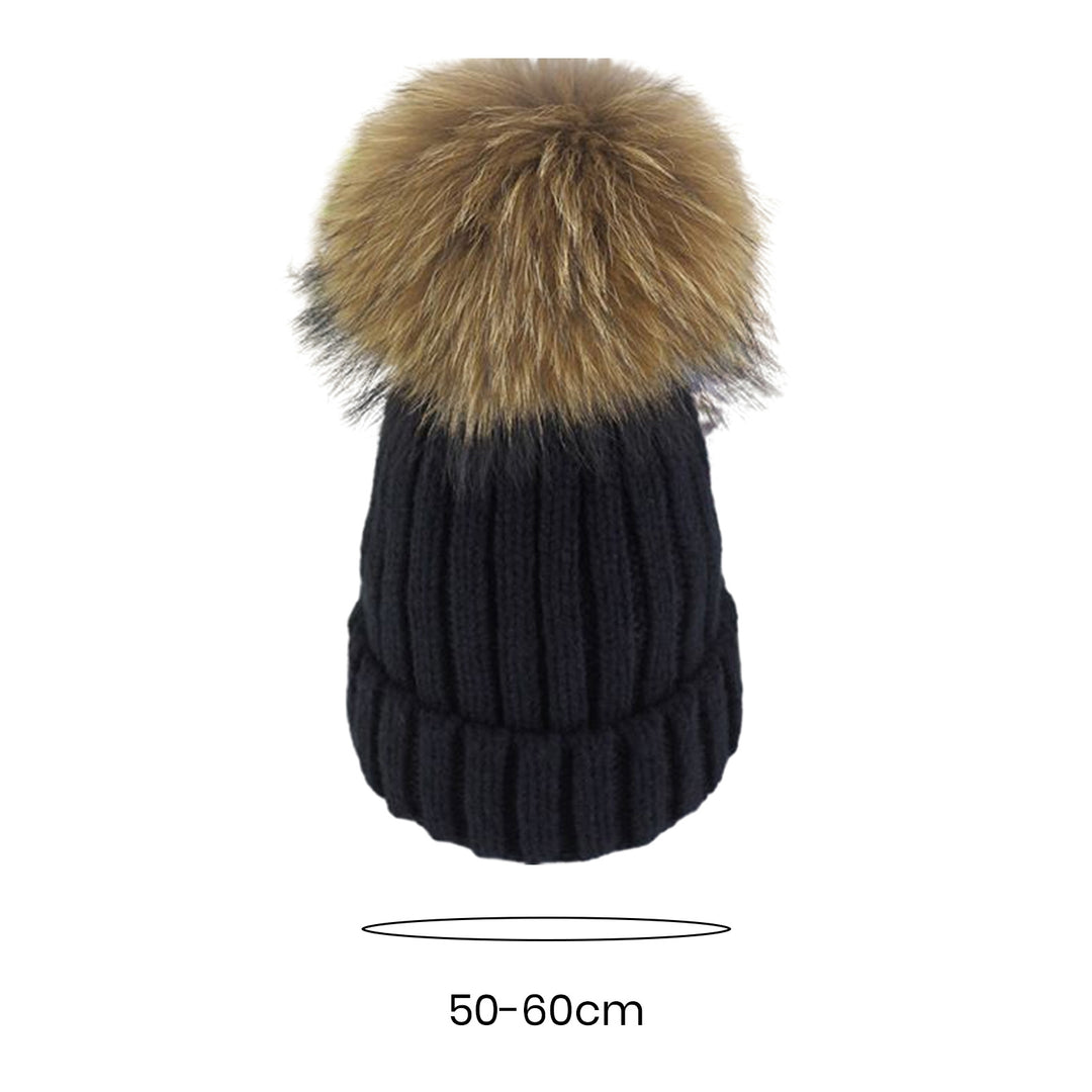 Cozy Oversized Knitted Hat Windproof Thickened Warm Brimless Elastic Fit with Large Fuzzball Knitted Woolen Hat Image 11