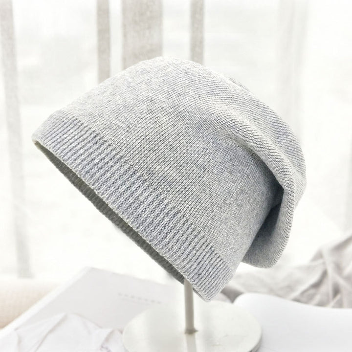 Stylish Warm Autumn Winter Knitted Hat Solid Color Thickened Soft Touch Cold Proof Fashion Bonnet Hat Image 8