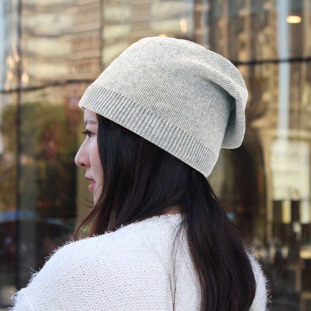 Stylish Warm Autumn Winter Knitted Hat Solid Color Thickened Soft Touch Cold Proof Fashion Bonnet Hat Image 9