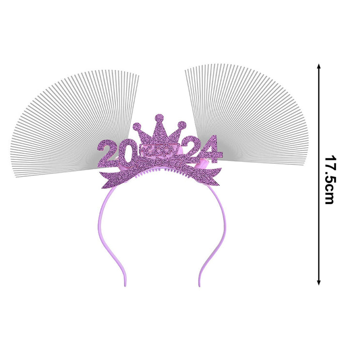 2024 Year Party Hairband Shiny Sequin LED Elastic Anti-slip Luminous Bow Decor Lightweight Hairband Photo Prop Gift Image 10