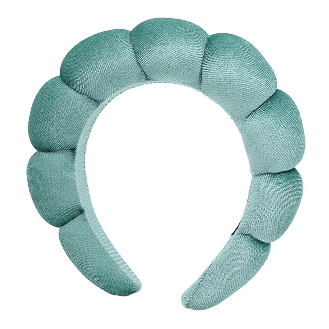 Women Headband Solid Color Elastic Puffy Sponge Lightweight Anti-slip Hair-fixed Regular Fit Bath Washing Face Hair Hoop Image 6