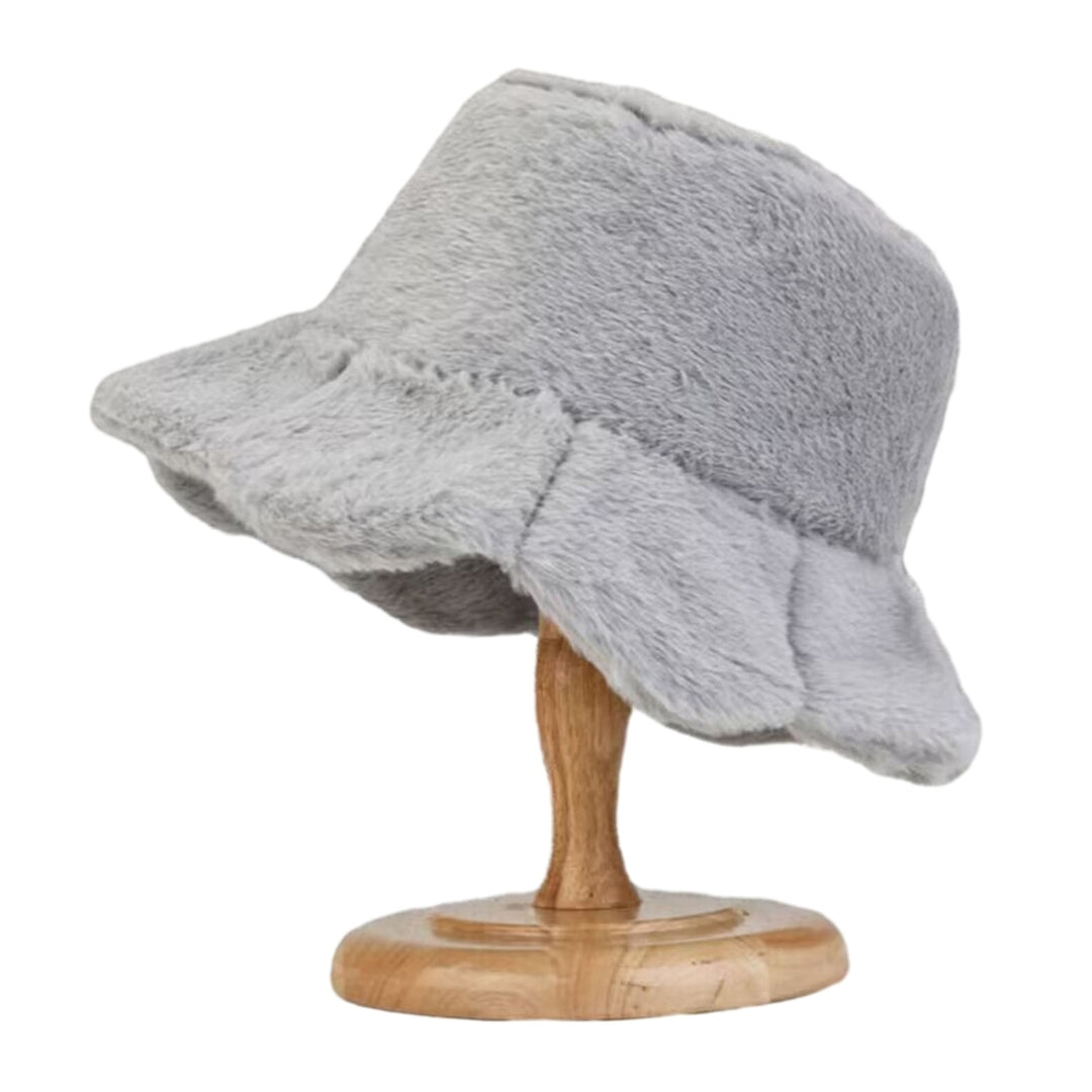 Women Winter Fisherman Hat Soft Plush Thick Windproof Flower Edge Flat Top Warm Cold Resistant Lightweight Outdoor Basin Image 4