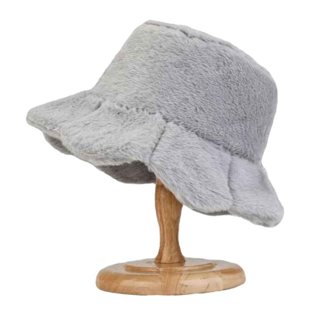 Women Winter Fisherman Hat Soft Plush Thick Windproof Flower Edge Flat Top Warm Cold Resistant Lightweight Outdoor Basin Image 1