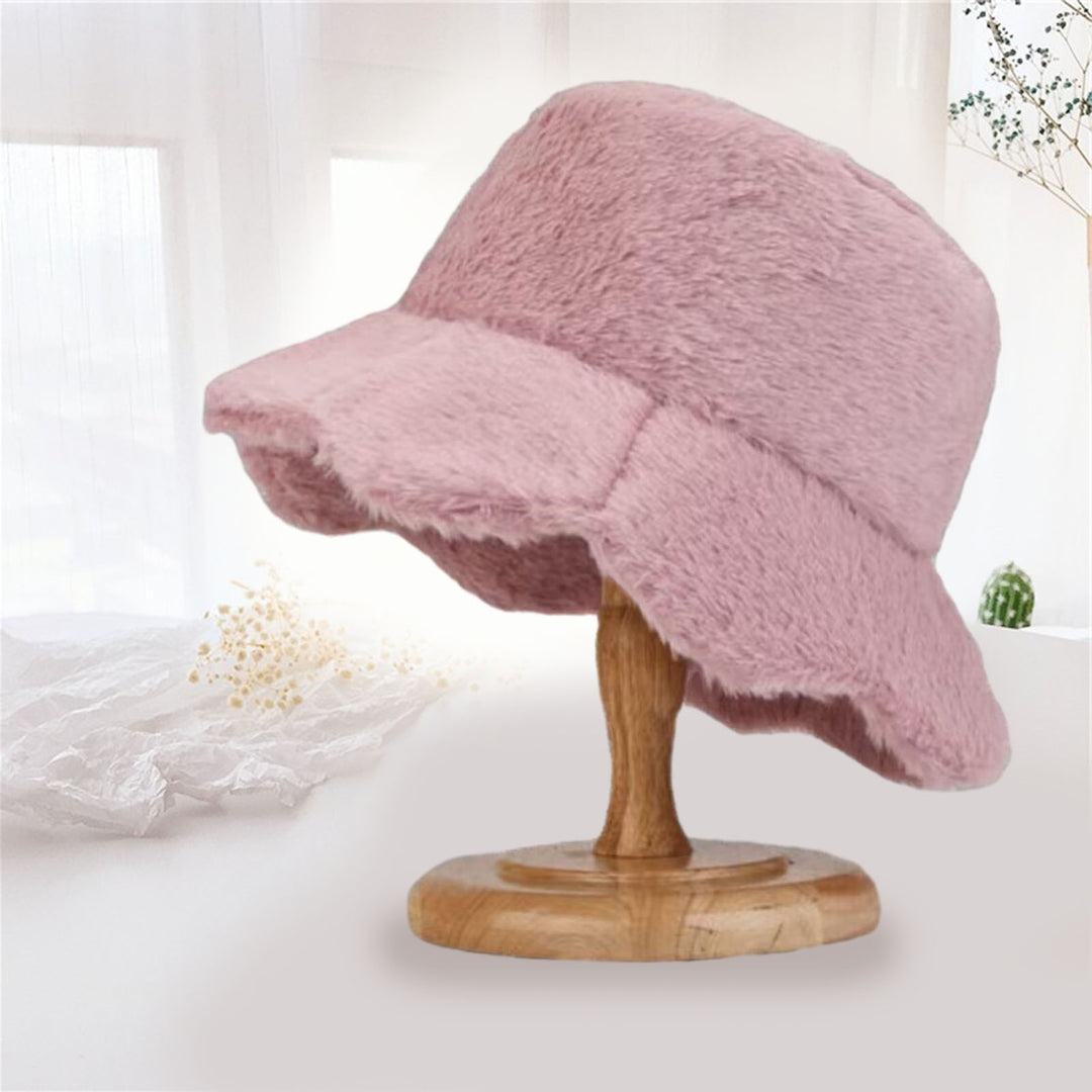 Women Winter Fisherman Hat Soft Plush Thick Windproof Flower Edge Flat Top Warm Cold Resistant Lightweight Outdoor Basin Image 8