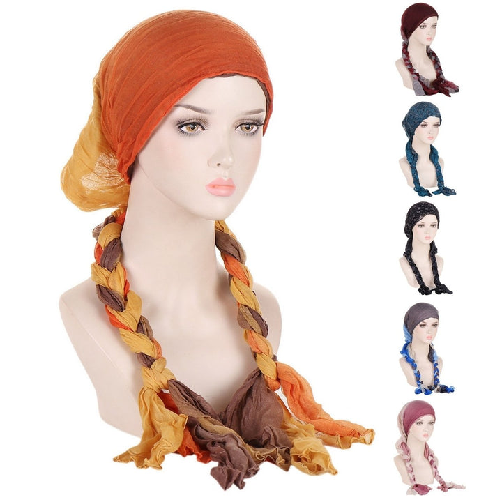 Women Headband Scarf Braided Colorful Pleated Soft Breathable Decorative Anti-slip Warm Headband Hat Headwrap Image 1