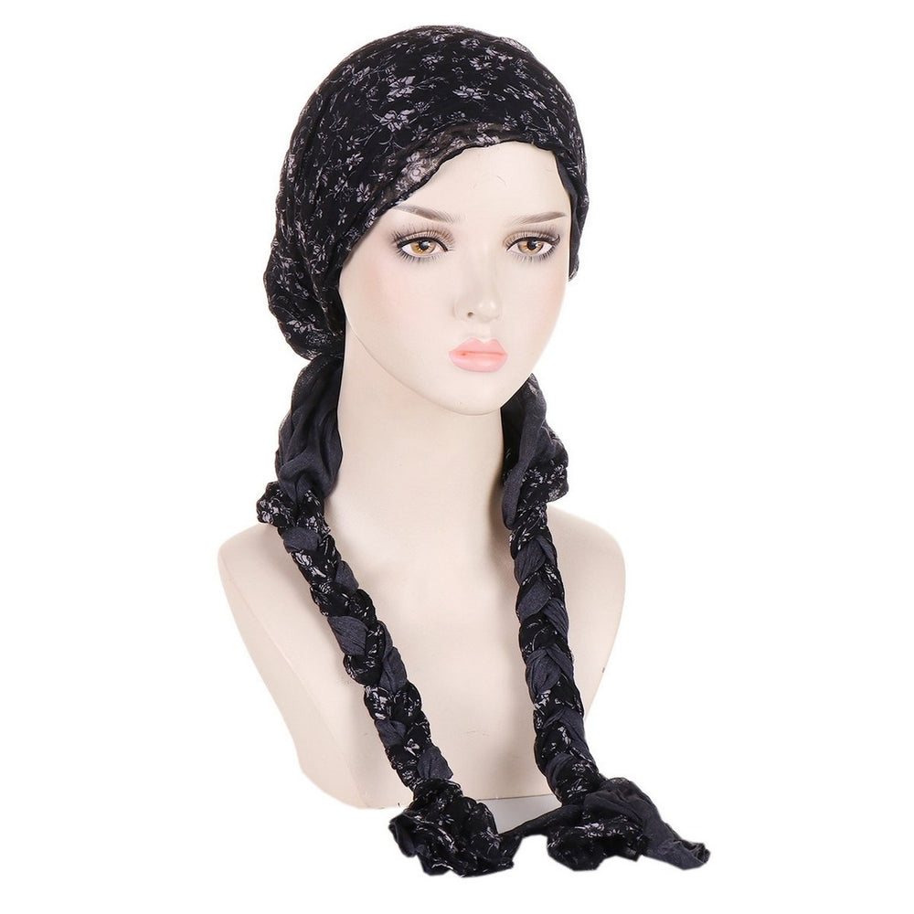 Women Headband Scarf Braided Colorful Pleated Soft Breathable Decorative Anti-slip Warm Headband Hat Headwrap Image 2