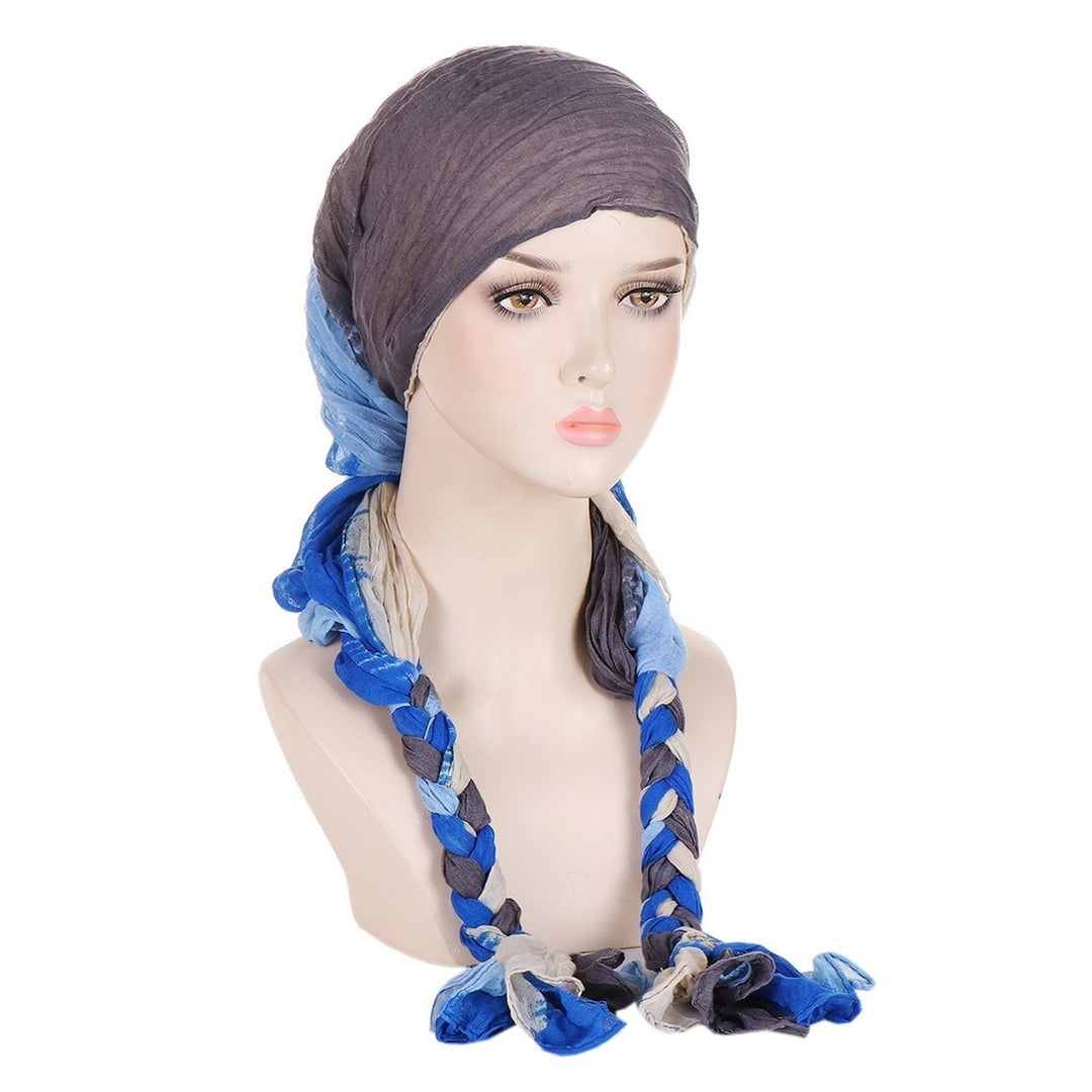 Women Headband Scarf Braided Colorful Pleated Soft Breathable Decorative Anti-slip Warm Headband Hat Headwrap Image 3