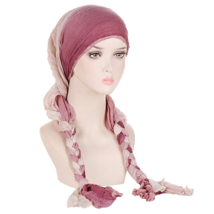 Women Headband Scarf Braided Colorful Pleated Soft Breathable Decorative Anti-slip Warm Headband Hat Headwrap Image 4