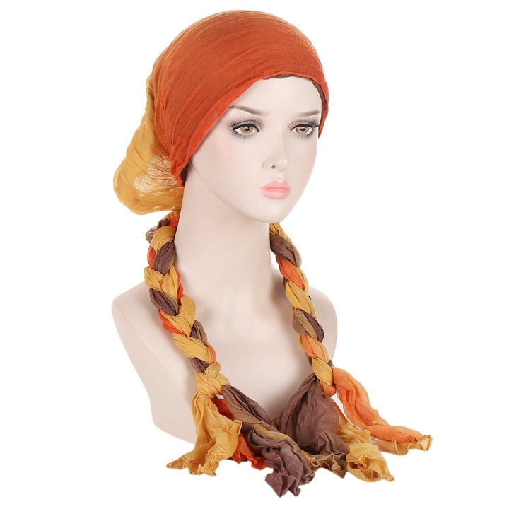 Women Headband Scarf Braided Colorful Pleated Soft Breathable Decorative Anti-slip Warm Headband Hat Headwrap Image 4