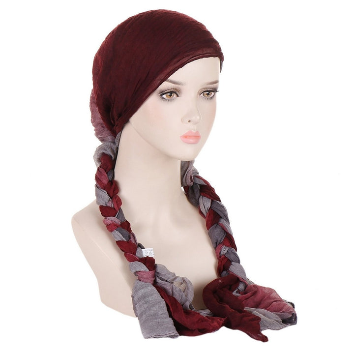 Women Headband Scarf Braided Colorful Pleated Soft Breathable Decorative Anti-slip Warm Headband Hat Headwrap Image 7