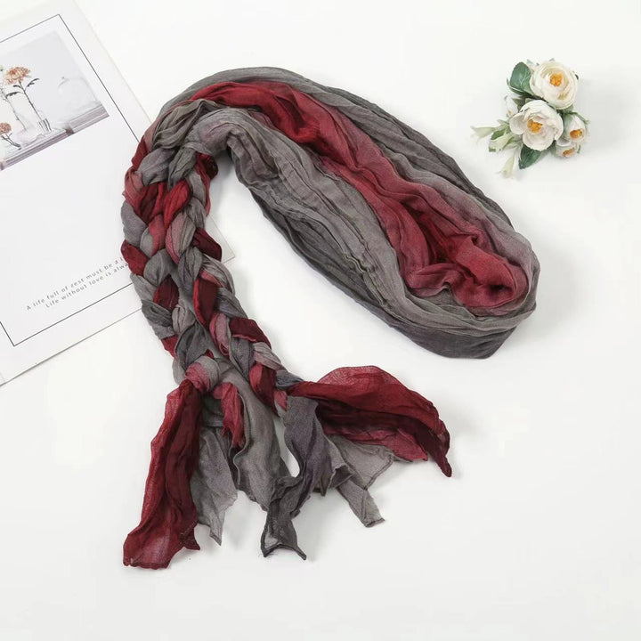 Women Headband Scarf Braided Colorful Pleated Soft Breathable Decorative Anti-slip Warm Headband Hat Headwrap Image 9