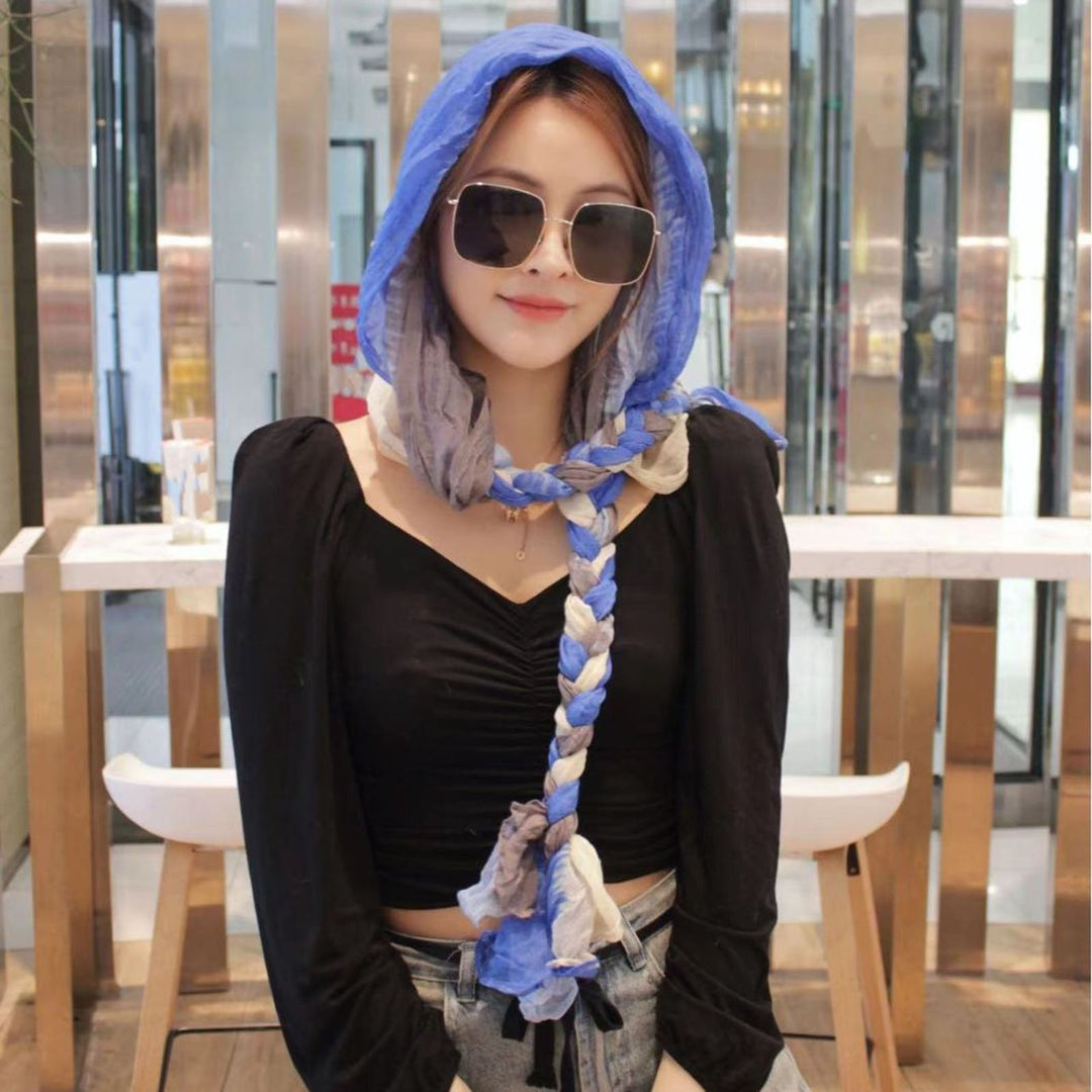 Women Headband Scarf Braided Colorful Pleated Soft Breathable Decorative Anti-slip Warm Headband Hat Headwrap Image 10