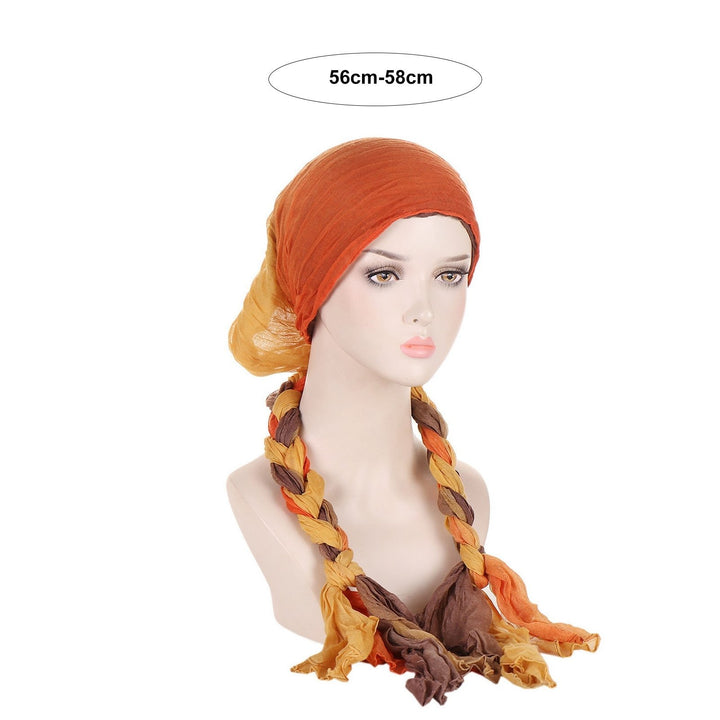 Women Headband Scarf Braided Colorful Pleated Soft Breathable Decorative Anti-slip Warm Headband Hat Headwrap Image 11