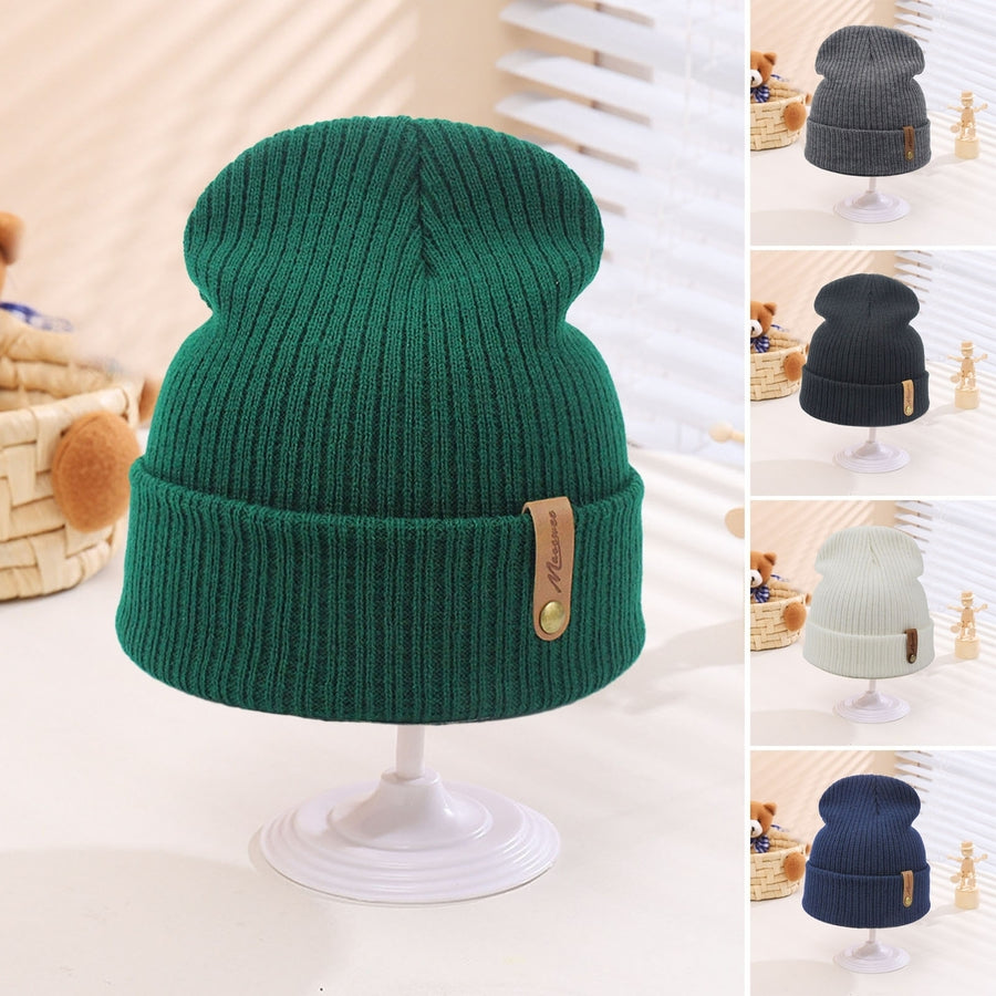 Unisex Winter Hat Thick Knitted Elastic Warm Solid Color No Brim Anti-slip Soft Windproof Women Men Cap Outdoor Beanie Image 1