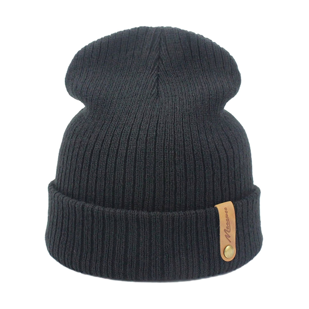 Unisex Winter Hat Thick Knitted Elastic Warm Solid Color No Brim Anti-slip Soft Windproof Women Men Cap Outdoor Beanie Image 2