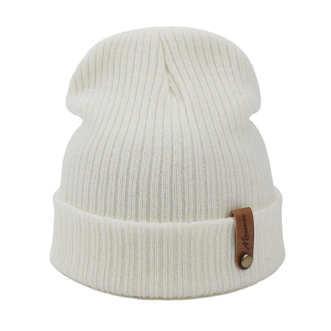 Unisex Winter Hat Thick Knitted Elastic Warm Solid Color No Brim Anti-slip Soft Windproof Women Men Cap Outdoor Beanie Image 3