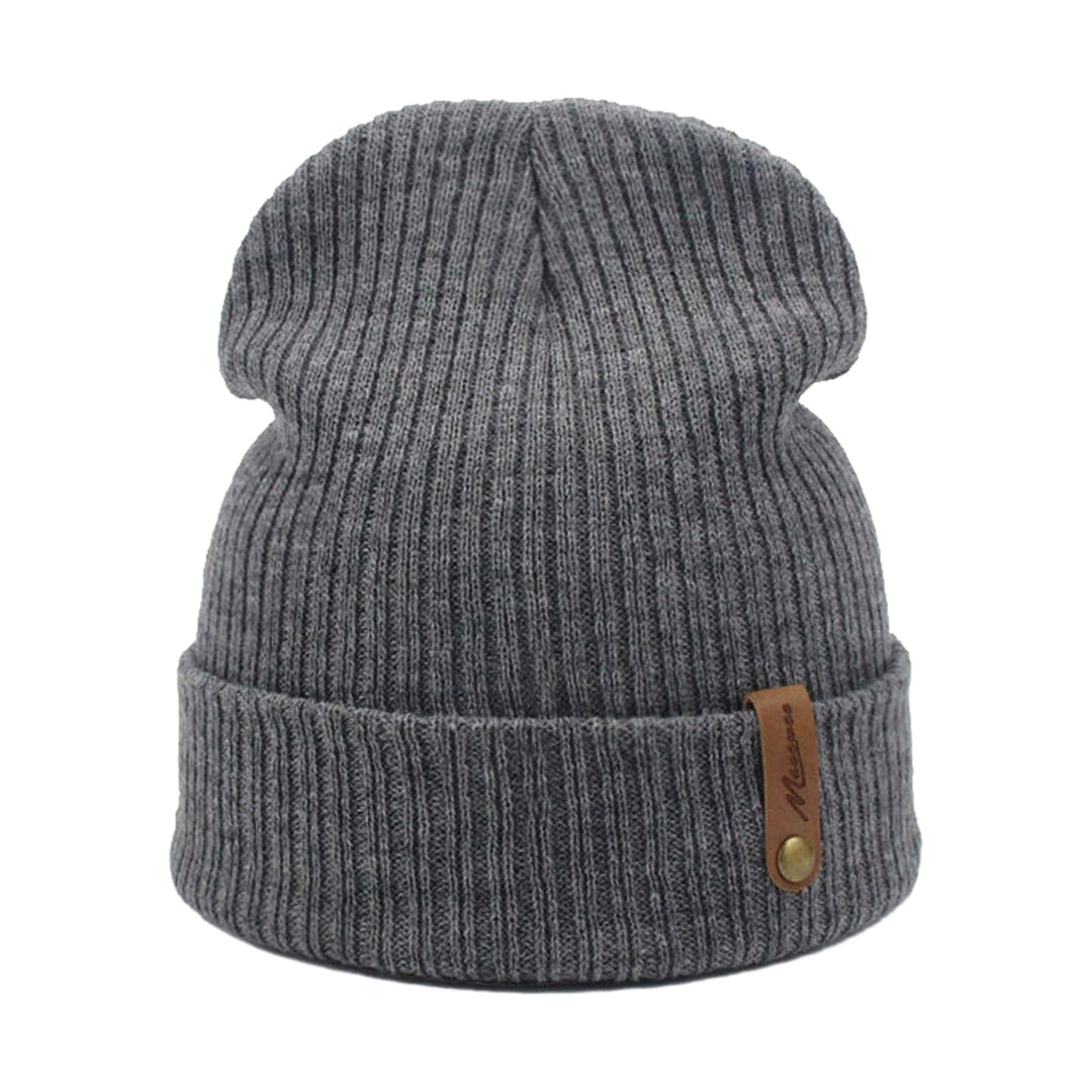 Unisex Winter Hat Thick Knitted Elastic Warm Solid Color No Brim Anti-slip Soft Windproof Women Men Cap Outdoor Beanie Image 4