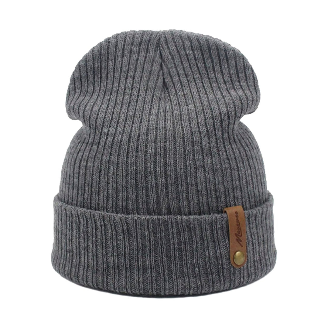 Unisex Winter Hat Thick Knitted Elastic Warm Solid Color No Brim Anti-slip Soft Windproof Women Men Cap Outdoor Beanie Image 1