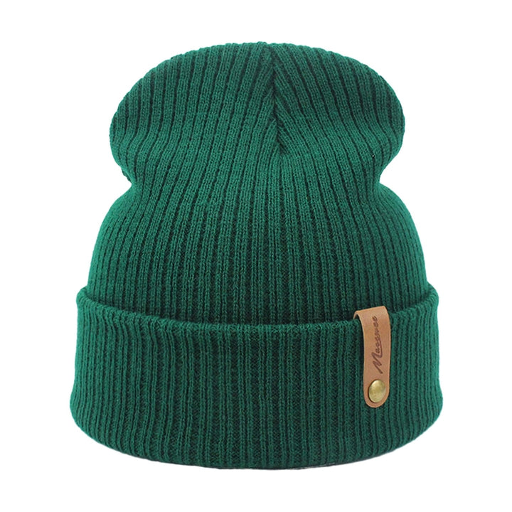 Unisex Winter Hat Thick Knitted Elastic Warm Solid Color No Brim Anti-slip Soft Windproof Women Men Cap Outdoor Beanie Image 4