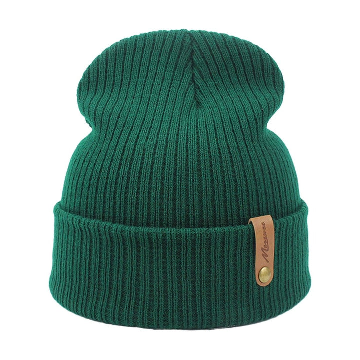 Unisex Winter Hat Thick Knitted Elastic Warm Solid Color No Brim Anti-slip Soft Windproof Women Men Cap Outdoor Beanie Image 1