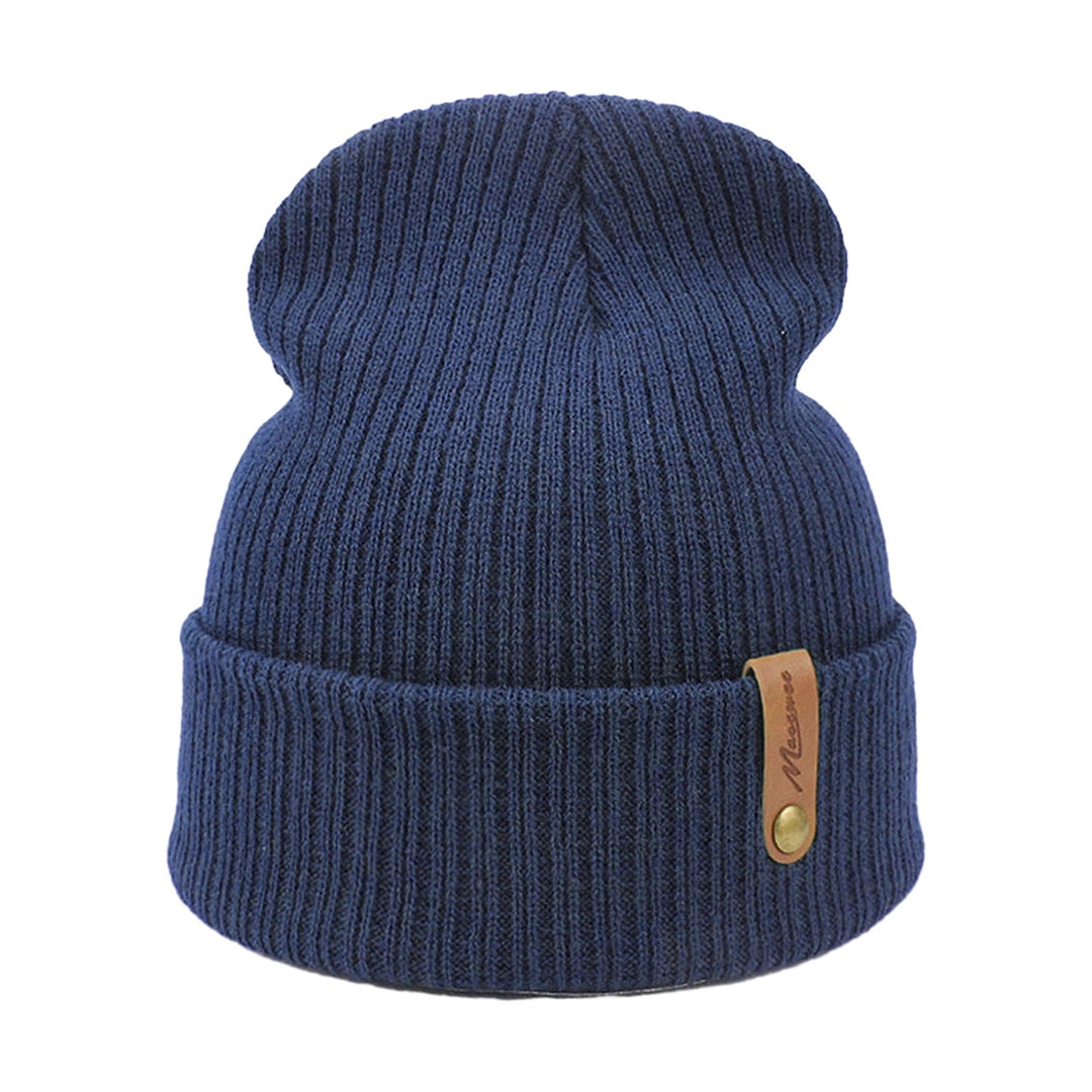 Unisex Winter Hat Thick Knitted Elastic Warm Solid Color No Brim Anti-slip Soft Windproof Women Men Cap Outdoor Beanie Image 6