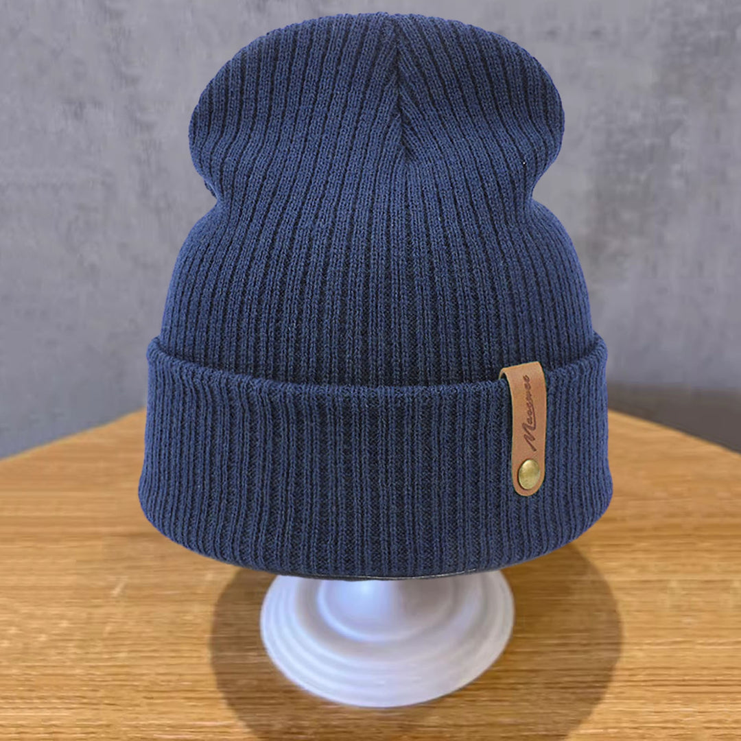 Unisex Winter Hat Thick Knitted Elastic Warm Solid Color No Brim Anti-slip Soft Windproof Women Men Cap Outdoor Beanie Image 8