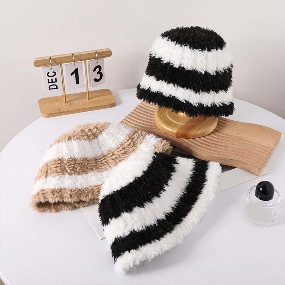 Stylish Plush Hat Warm Trendy Versatile Autumn Winter Thickened Design Fisherman Basin Hat for Women Image 1