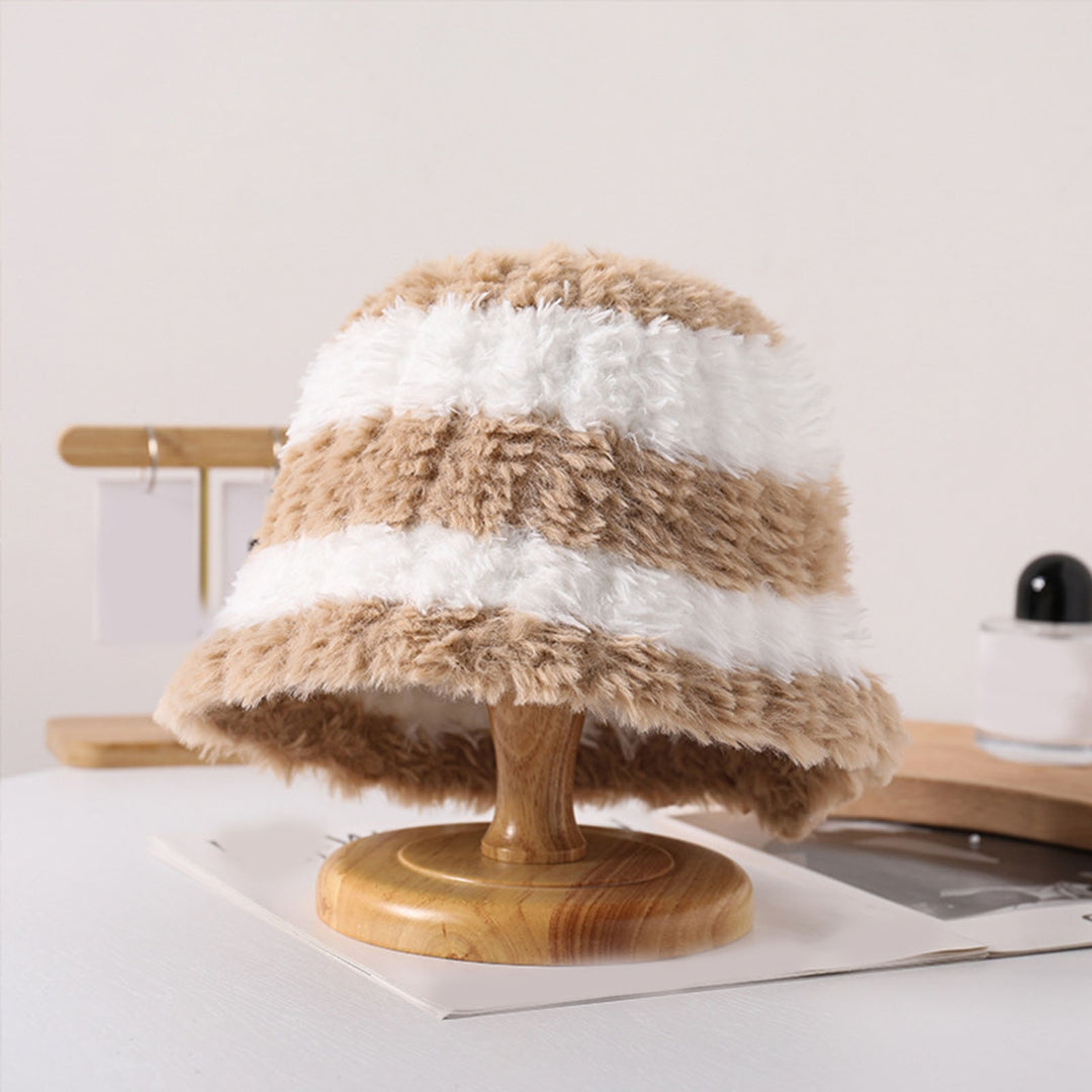 Stylish Plush Hat Warm Trendy Versatile Autumn Winter Thickened Design Fisherman Basin Hat for Women Image 10