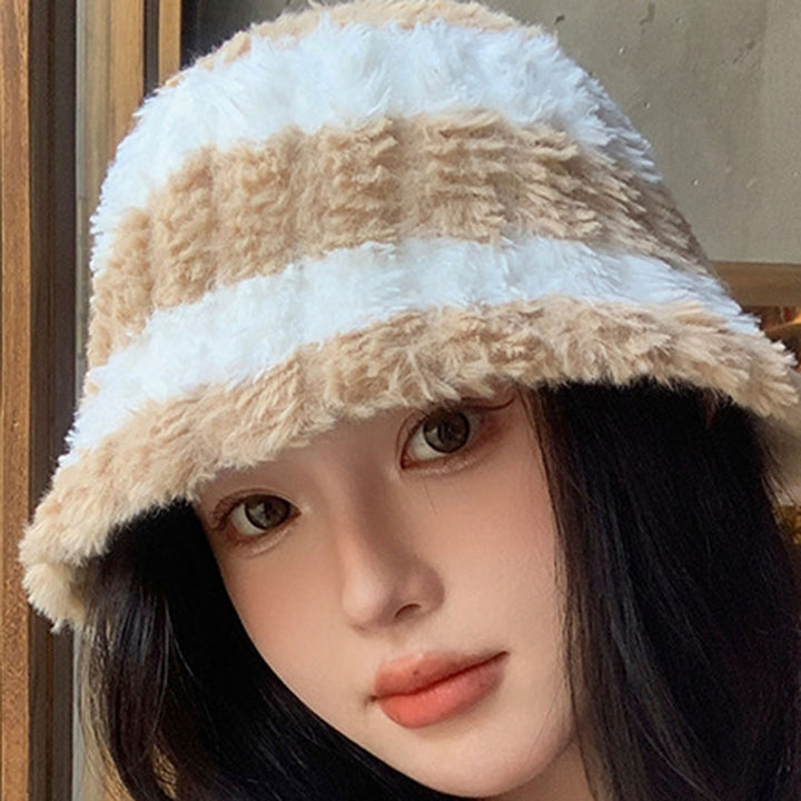 Stylish Plush Hat Warm Trendy Versatile Autumn Winter Thickened Design Fisherman Basin Hat for Women Image 11