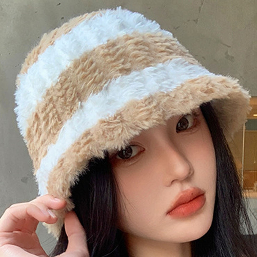 Stylish Plush Hat Warm Trendy Versatile Autumn Winter Thickened Design Fisherman Basin Hat for Women Image 12