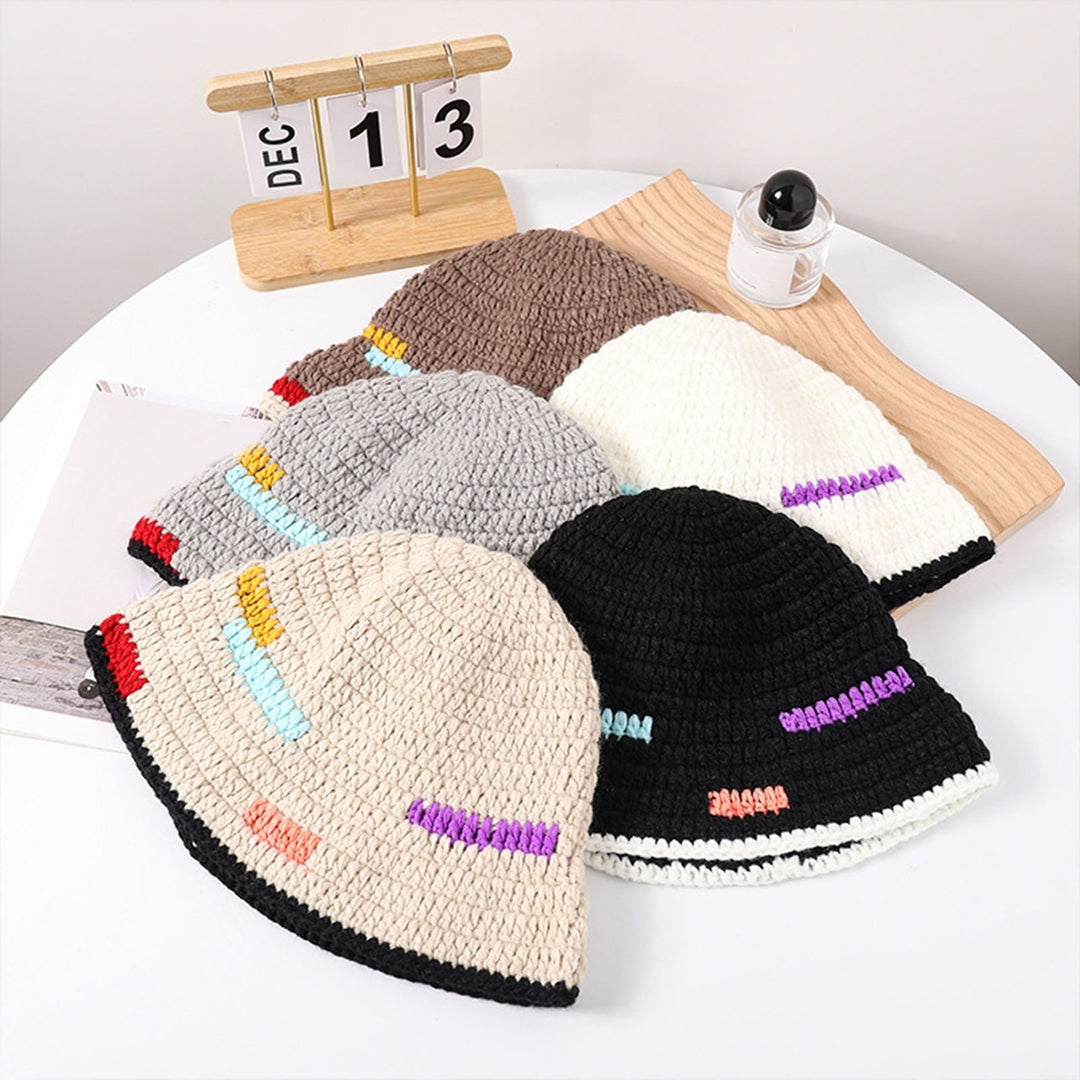 Women Autumn Winter Fisherman Hat Super Soft Female Lady Thicken Flat Top Hat Winter Warm Bucket Hat Image 1