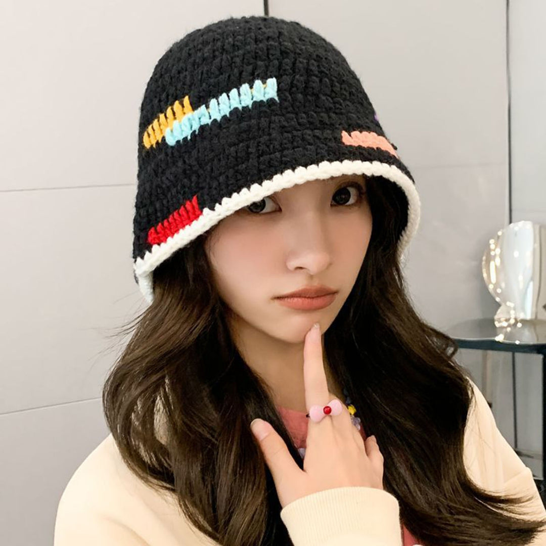 Women Autumn Winter Fisherman Hat Super Soft Female Lady Thicken Flat Top Hat Winter Warm Bucket Hat Image 9