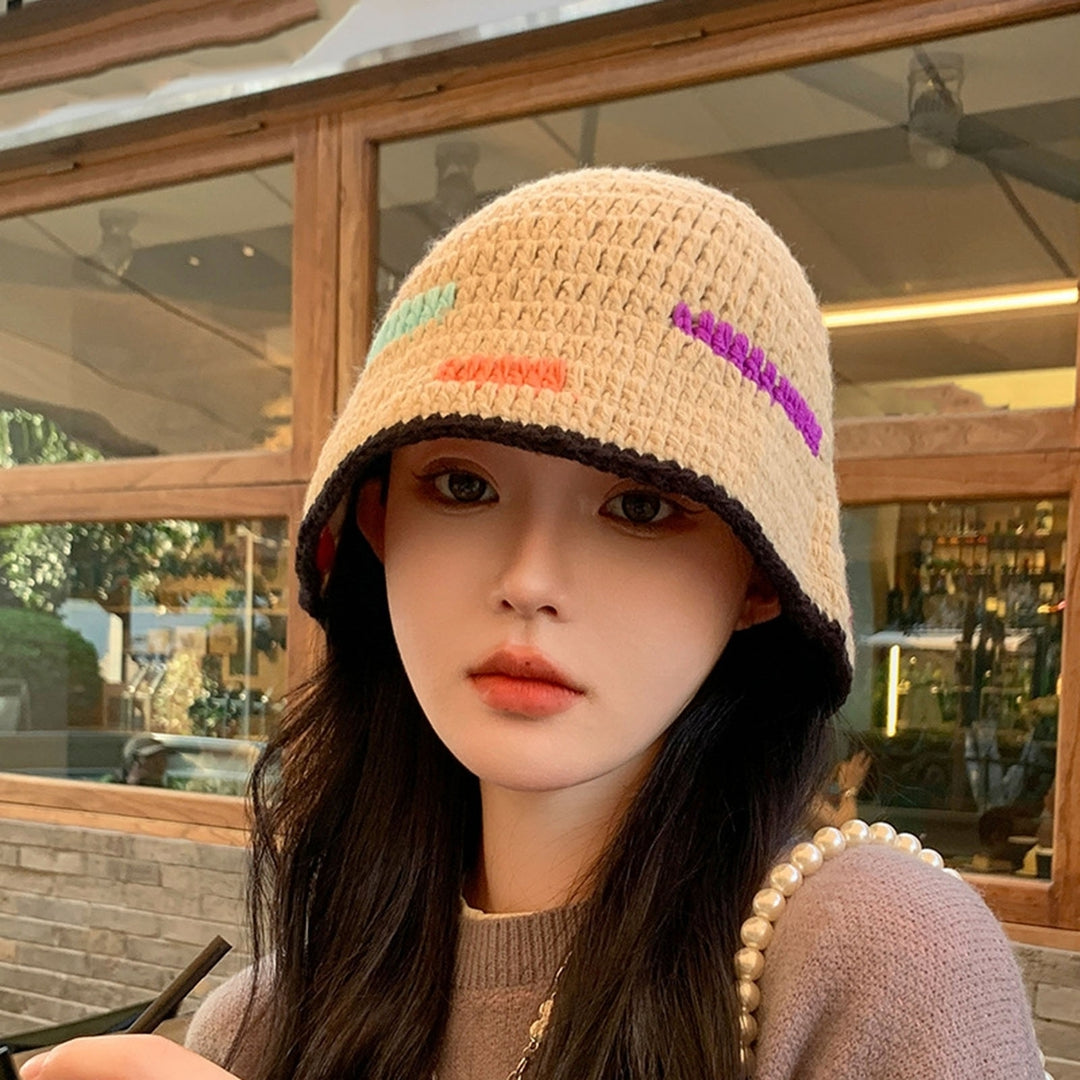 Women Autumn Winter Fisherman Hat Super Soft Female Lady Thicken Flat Top Hat Winter Warm Bucket Hat Image 12