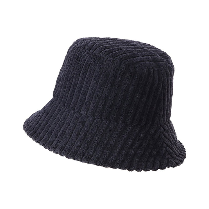 Women Fisherman Hat Striped Wide Brim Thick Warm Windproof Sunscreen Foldable Flat Top Casual Lady Fall Winter Outdoor Image 2