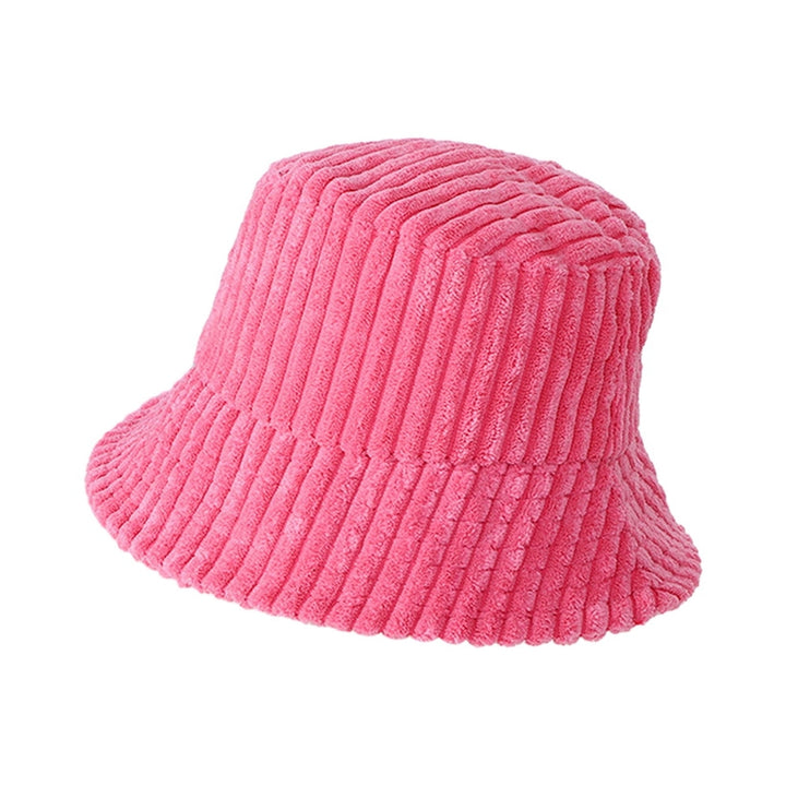 Women Fisherman Hat Striped Wide Brim Thick Warm Windproof Sunscreen Foldable Flat Top Casual Lady Fall Winter Outdoor Image 4