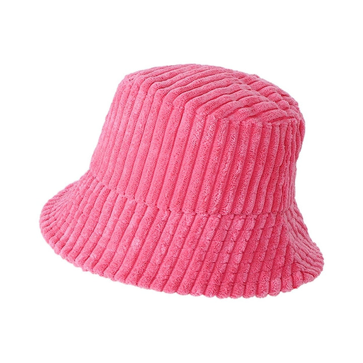 Women Fisherman Hat Striped Wide Brim Thick Warm Windproof Sunscreen Foldable Flat Top Casual Lady Fall Winter Outdoor Image 1