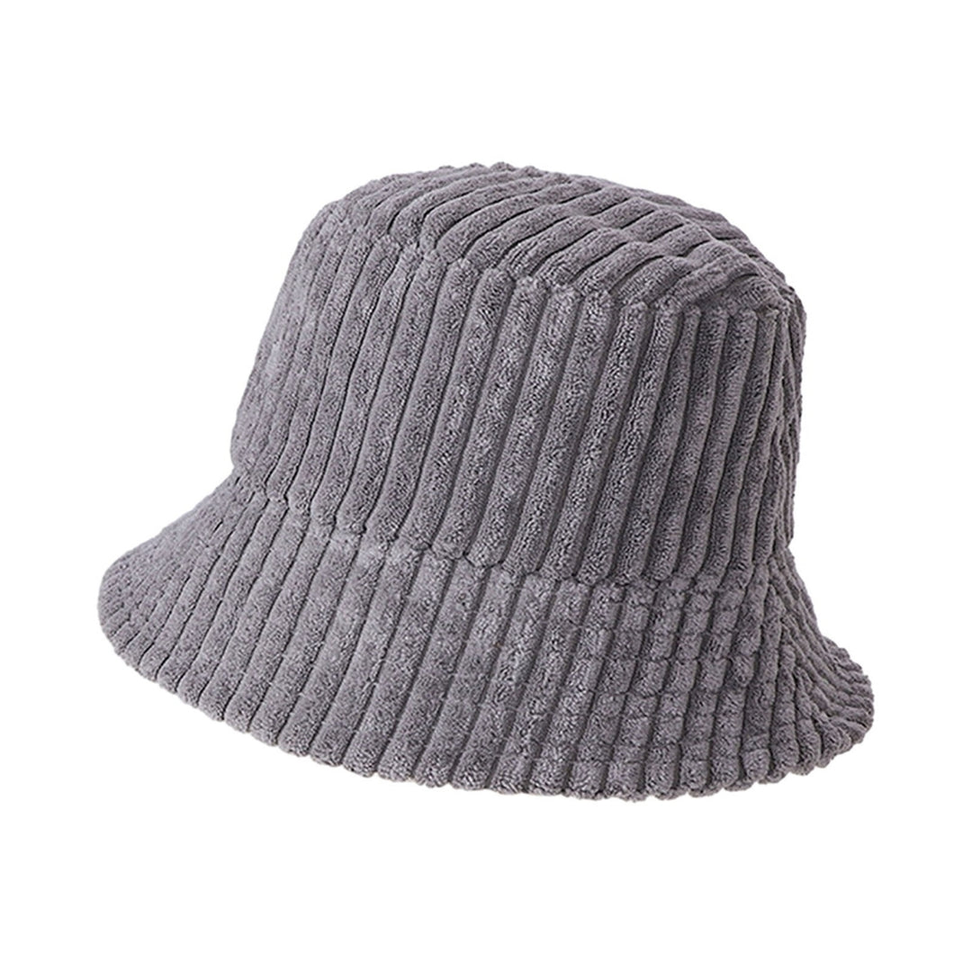 Women Fisherman Hat Striped Wide Brim Thick Warm Windproof Sunscreen Foldable Flat Top Casual Lady Fall Winter Outdoor Image 4