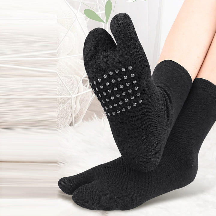 Unisex Socks Split Toe Soft Breathable Mid-tube Non Slip Anti-skid Particle Bottom Pilates Yoga Workout Sticky Crew Image 10