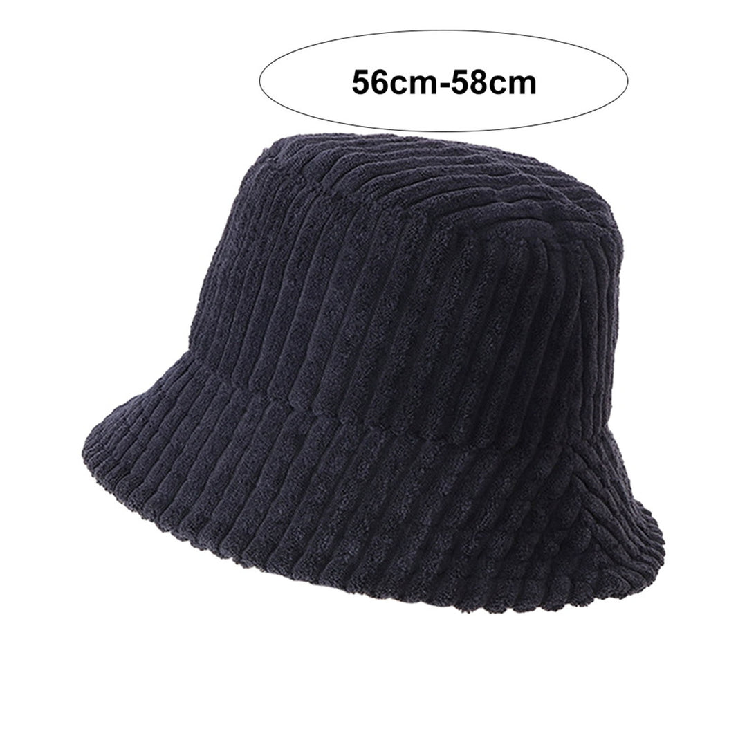 Women Fisherman Hat Striped Wide Brim Thick Warm Windproof Sunscreen Foldable Flat Top Casual Lady Fall Winter Outdoor Image 11